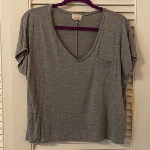 PST Gray V Neck T Shirt